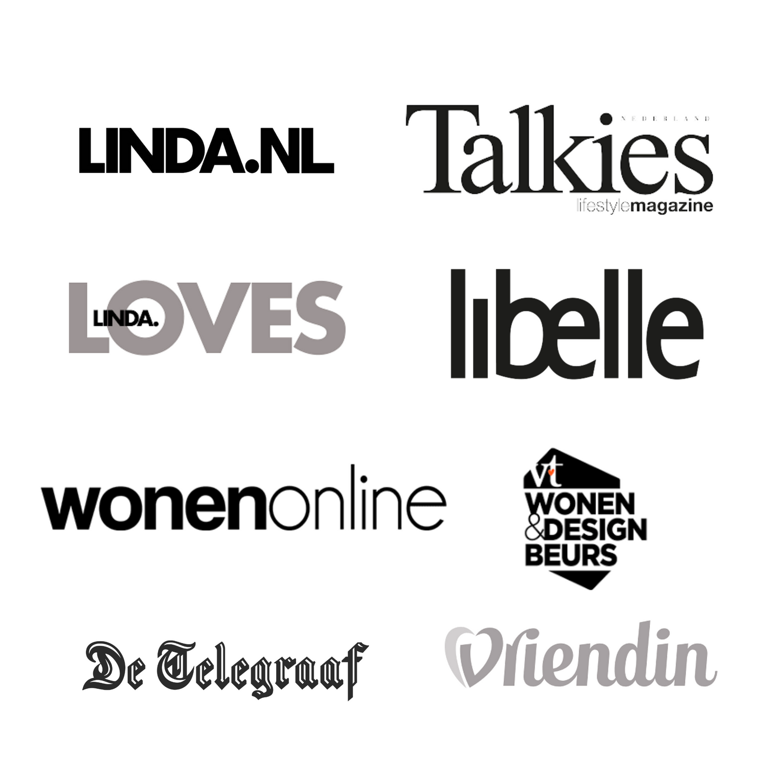 Logo Linda Talkies Wonenonline vriendin Vt wonen en design beurs magazines waar Studio Mippe in is gepubliceerd