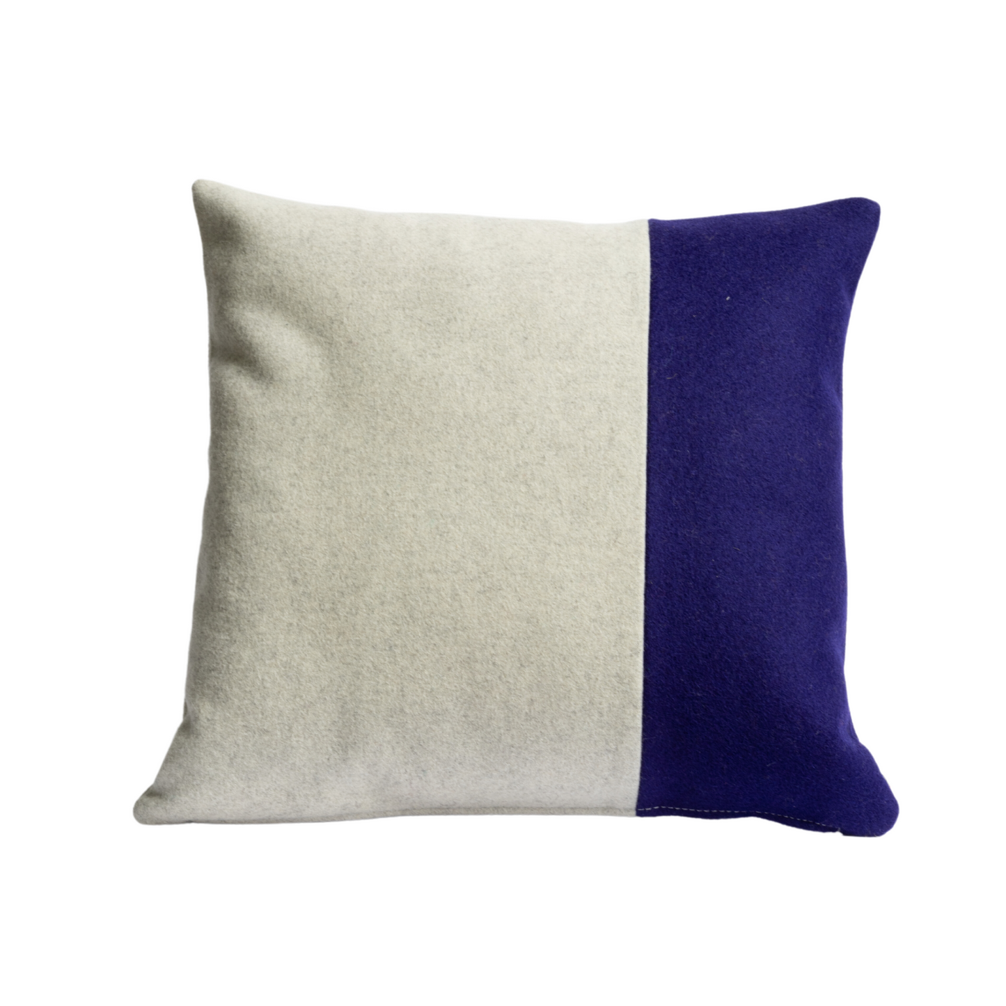 SWEET SOFT cushion100 % BUREL wool - Light grey/Electric Blue